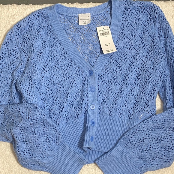 Abercrombie & Fitch Sweaters - Abercrombie Light Blue Lace Cardigan NWT